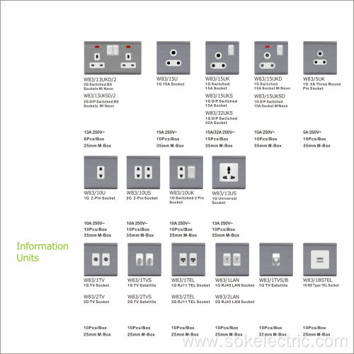 Safe indoor 1Gang 2Pin Socket Outlet CB certification